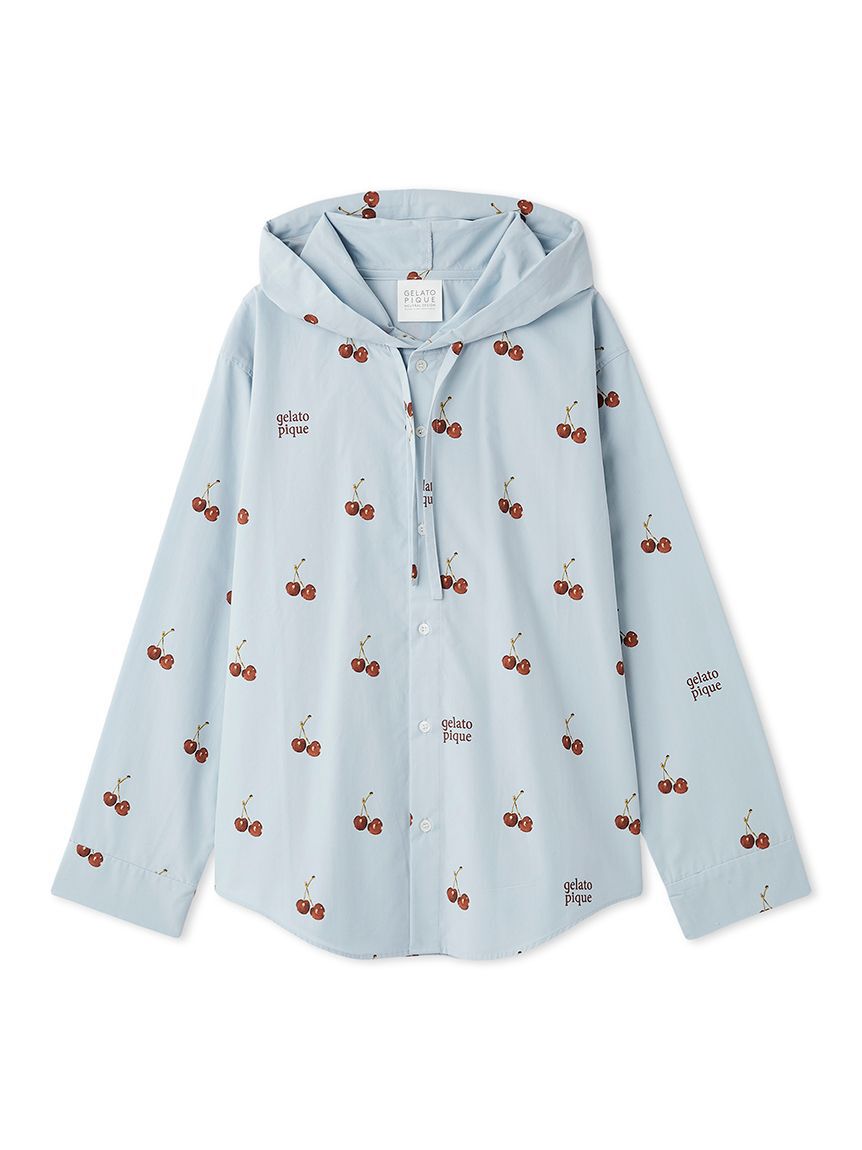 gelato pique「【UNISEX】チェリー柄シャツパーカ」|ルームウェア|BLU