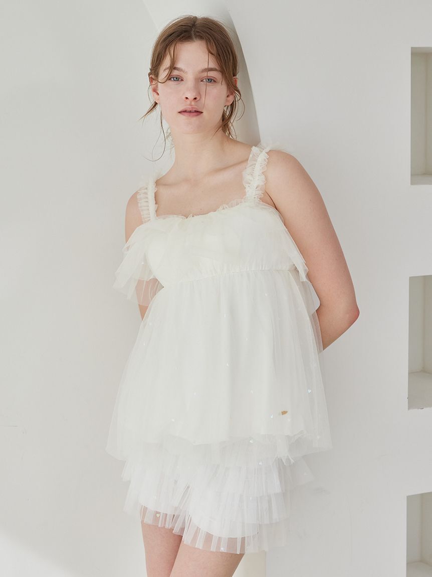 gelato pique「ハート柄チュールショートパンツ」|ルームウェア|