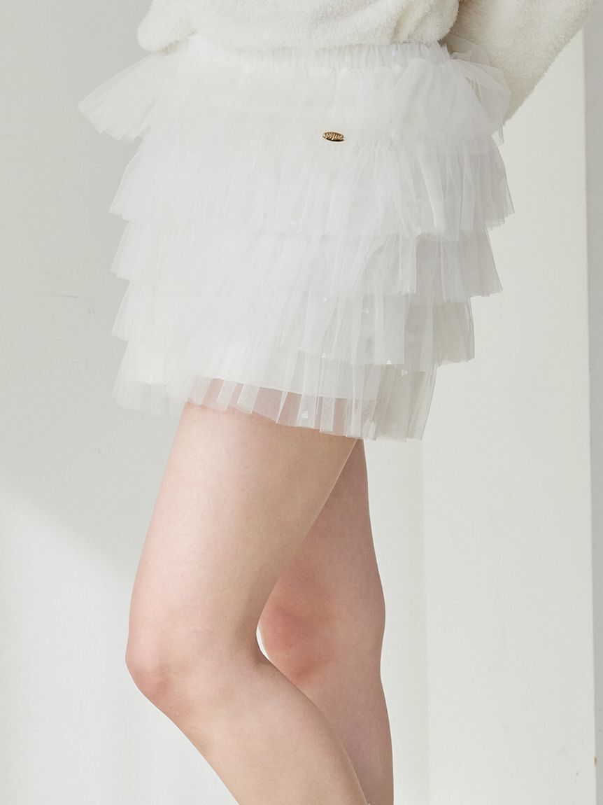 gelato pique「ハート柄チュールショートパンツ」|ルームウェア|