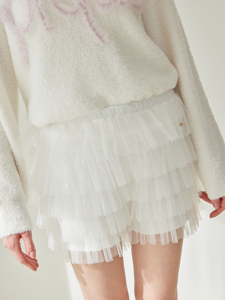 gelato pique「ハート柄チュールショートパンツ」|ルームウェア|