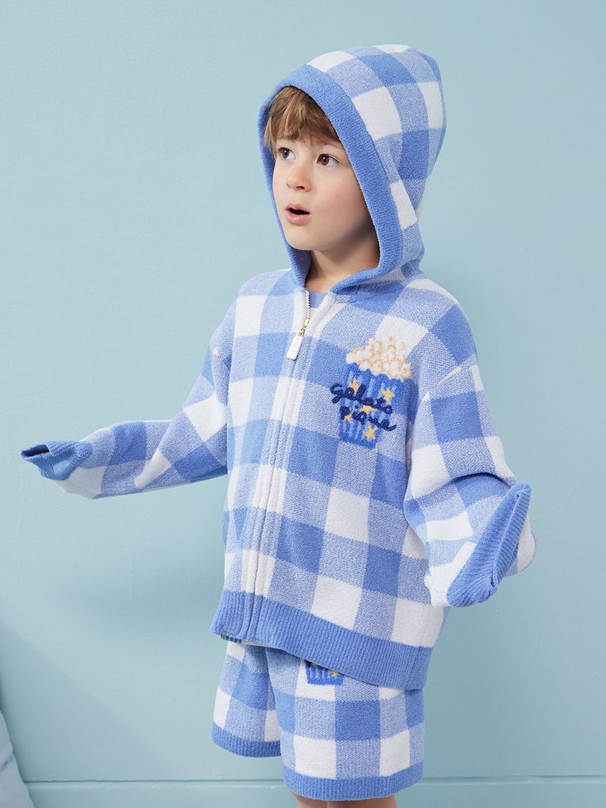 GELATO PIQUE KIDS & BABY「【KIDS】エアリーモコギンガムチェック柄パーカ」|パーカー|BLU