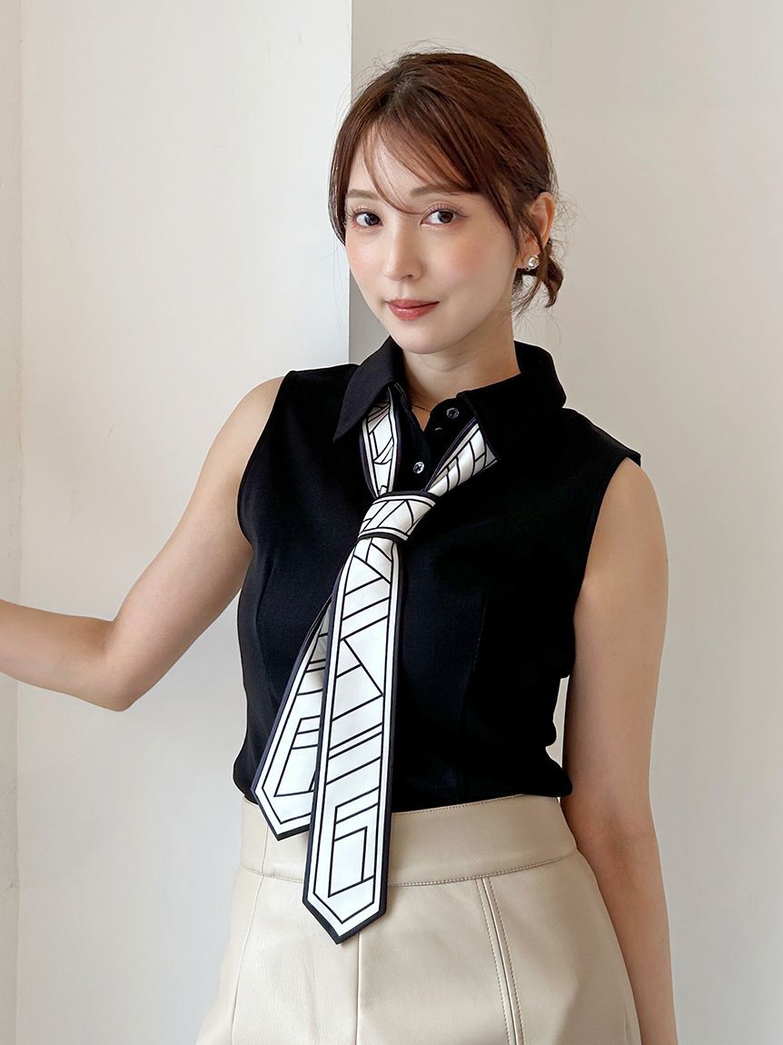 SNIDEL「ボウタイポロカットプルオーバー」|Tシャツ・カットソー|