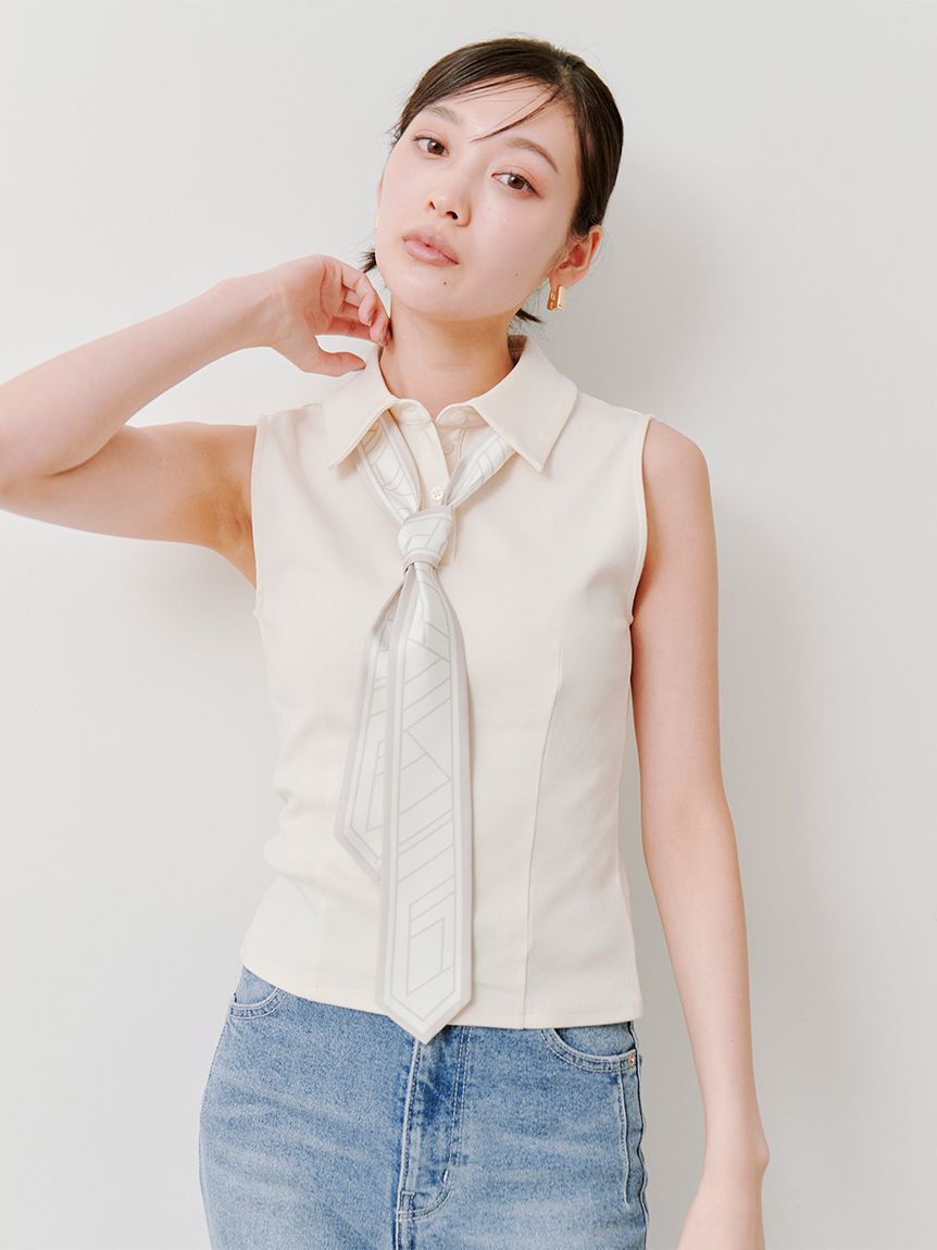 SNIDEL「ボウタイポロカットプルオーバー」|Tシャツ・カットソー|