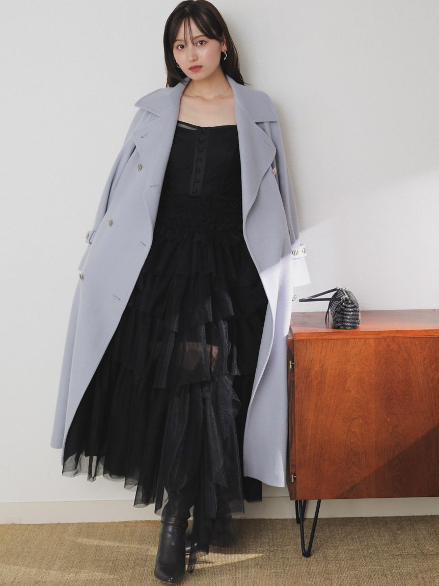チュールティアードボリュームドレス（SNIDEL）｜ルミネのファッション