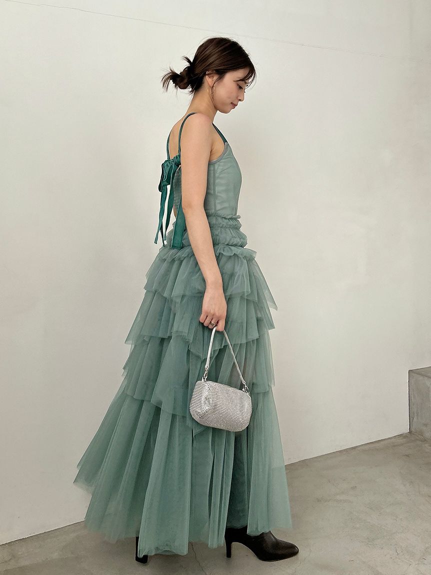 チュールティアードボリュームドレス（SNIDEL）｜ルミネのファッション