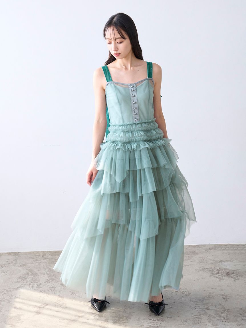 チュールティアードボリュームドレス（SNIDEL）｜ルミネのファッション