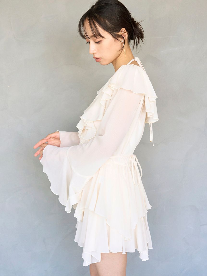 SNIDEL「シフォンフリルミニコンビワンピース」|ワンピース|