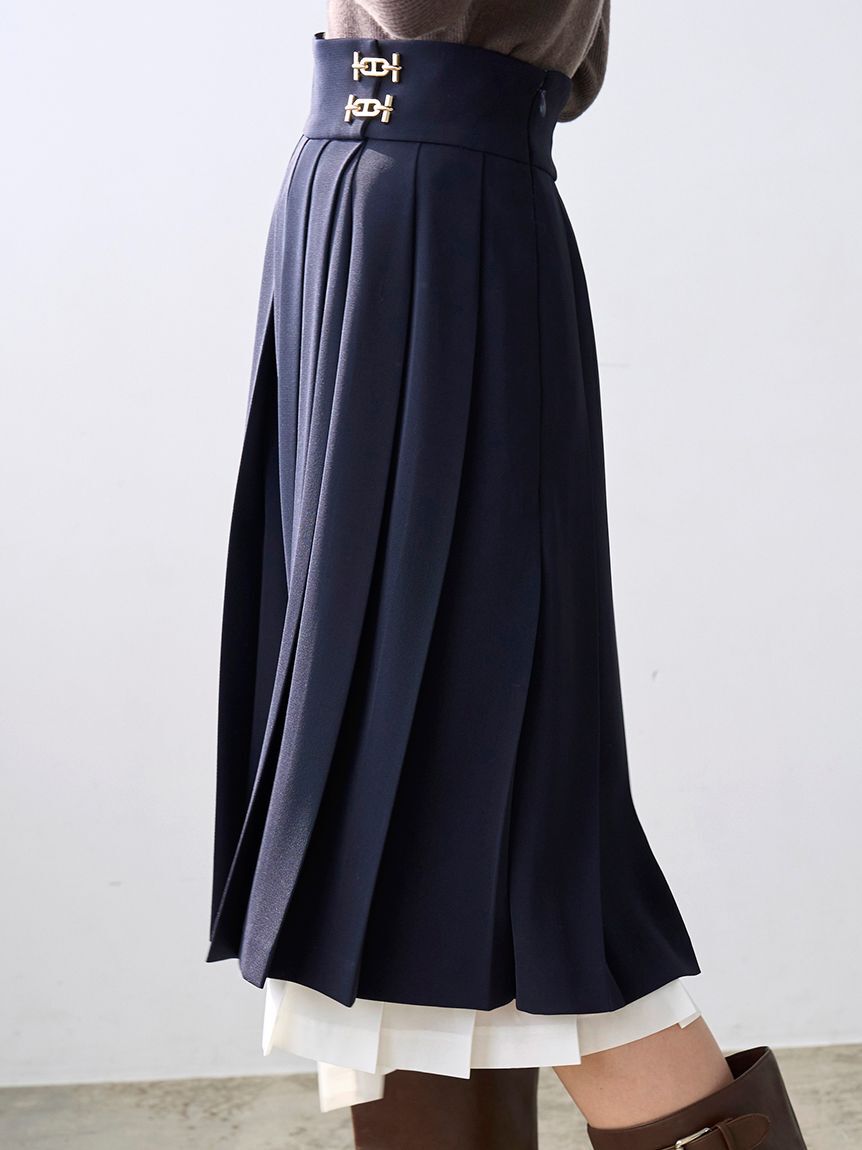 SNIDEL「プリーツレイヤードミディスカート【カンヘウォン着用】」|スカート|