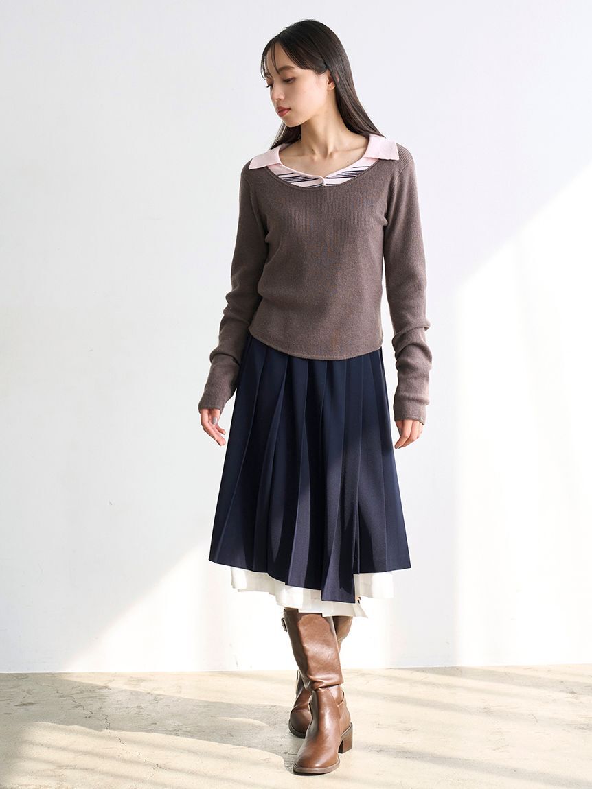 SNIDEL「プリーツレイヤードミディスカート【カンヘウォン着用】」|スカート|
