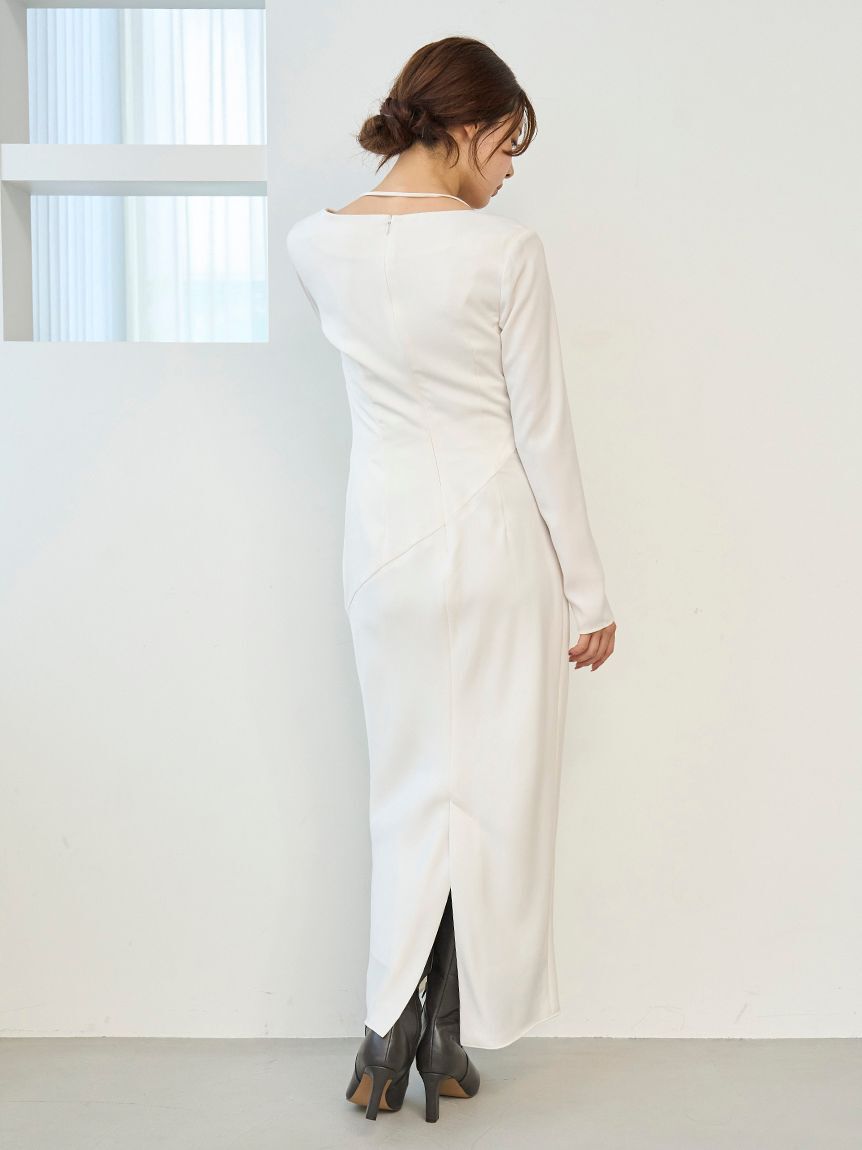 SNIDEL「ドレープバックサテンロングワンピース」|ワンピース|