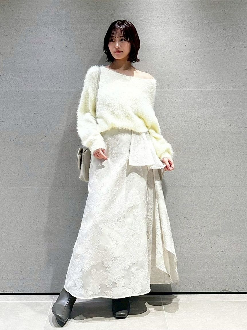 SNIDEL「フラワーカットジャガードスカート」|スカート|