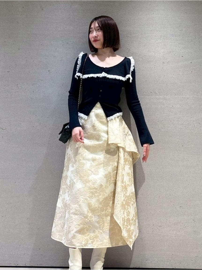 SNIDEL「フラワーカットジャガードスカート」|スカート|