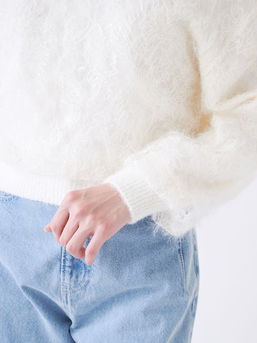 SNIDEL「ストラクチャーレースニット」|ニット・セーター|