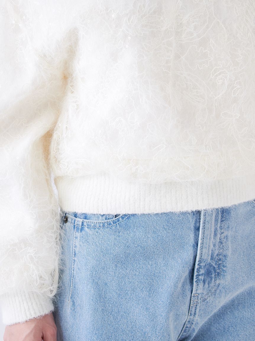 SNIDEL「ストラクチャーレースニット」|ニット・セーター|