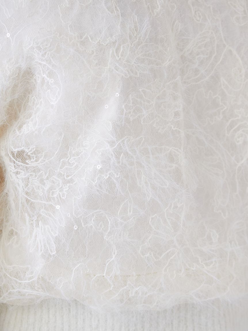 SNIDEL「ストラクチャーレースニット」|ニット・セーター|