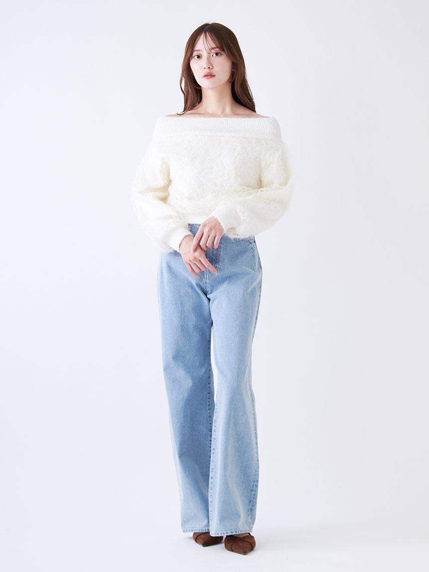 SNIDEL「ストラクチャーレースニット」|ニット・セーター|