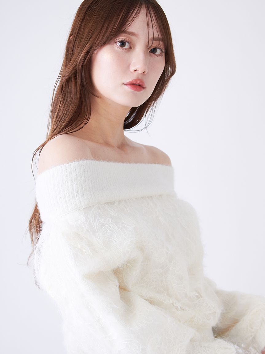 SNIDEL「ストラクチャーレースニット」|ニット・セーター|