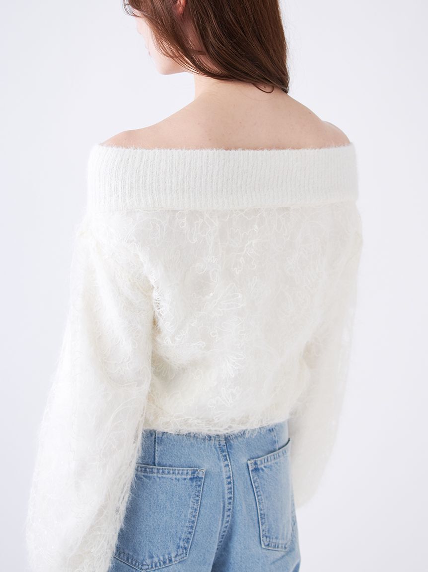 SNIDEL「ストラクチャーレースニット」|ニット・セーター|