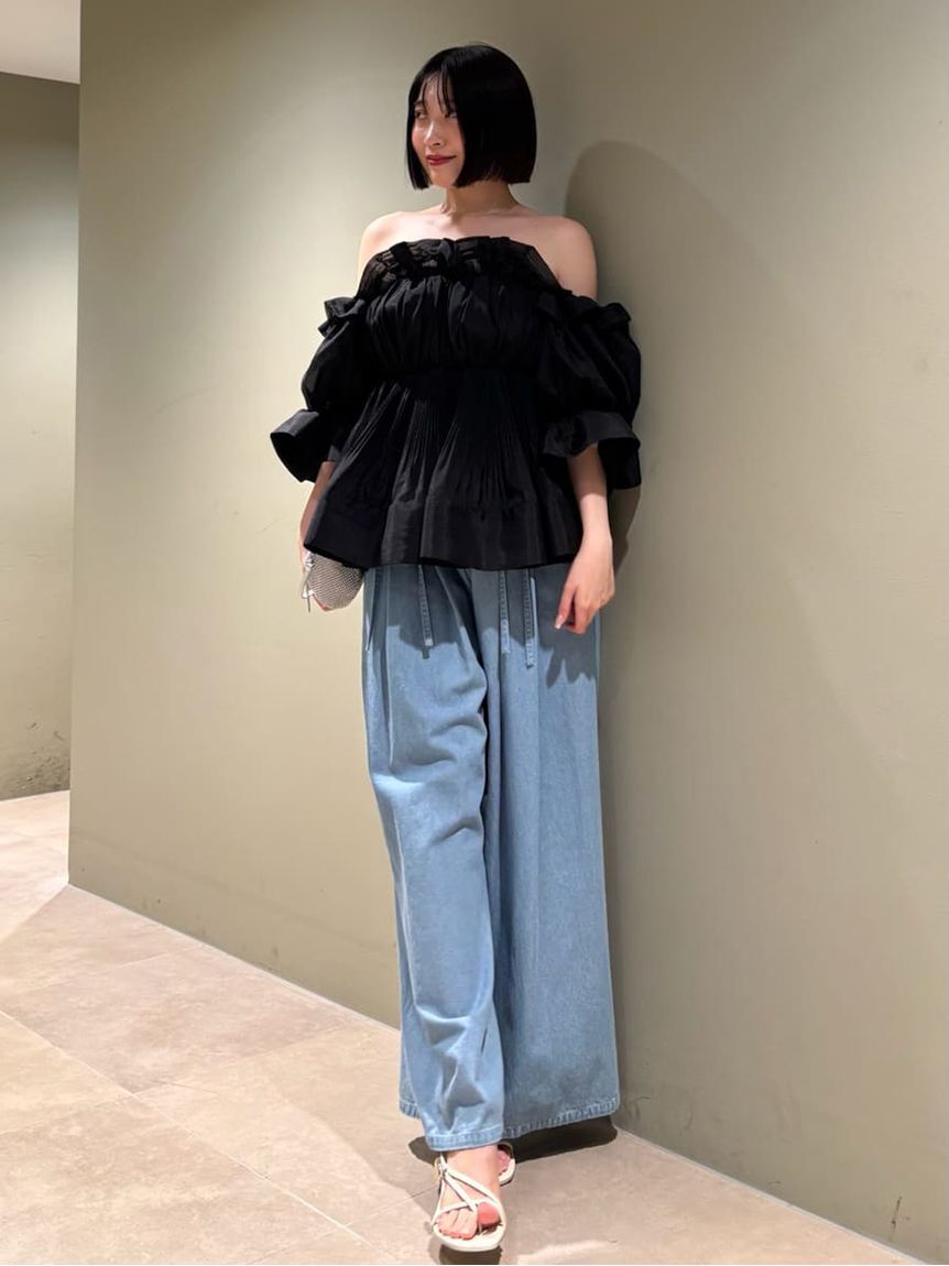 SNIDEL「ボリュームギャザーフリルチュニック」|チュニック|