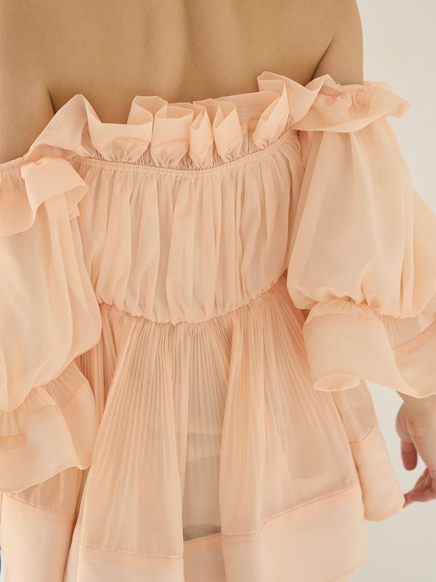 SNIDEL「ボリュームギャザーフリルチュニック」|チュニック|