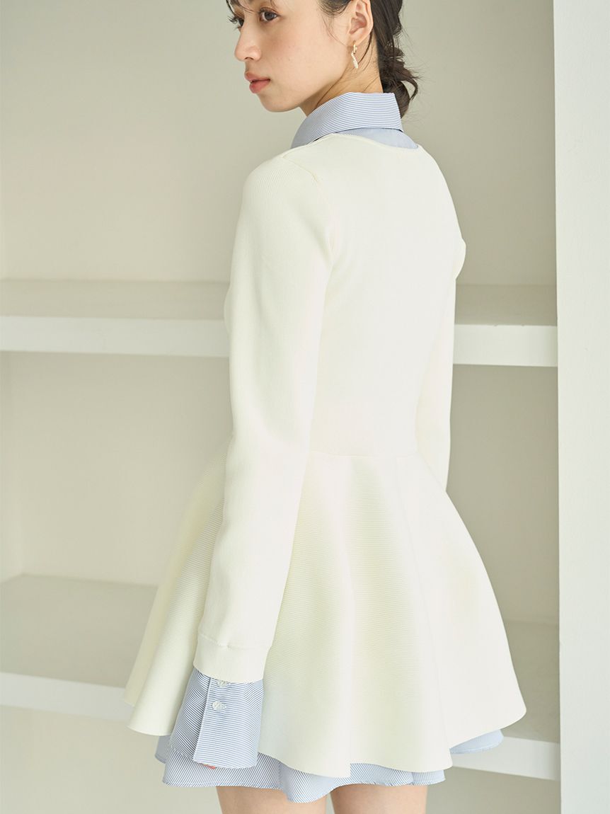 SNIDEL「シャツレイヤードニットチュニック」|チュニック|