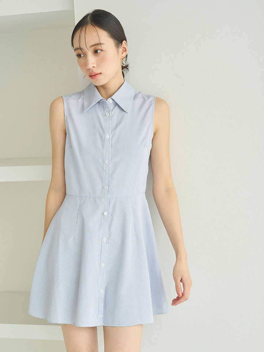 SNIDEL「シャツレイヤードニットチュニック」|チュニック|