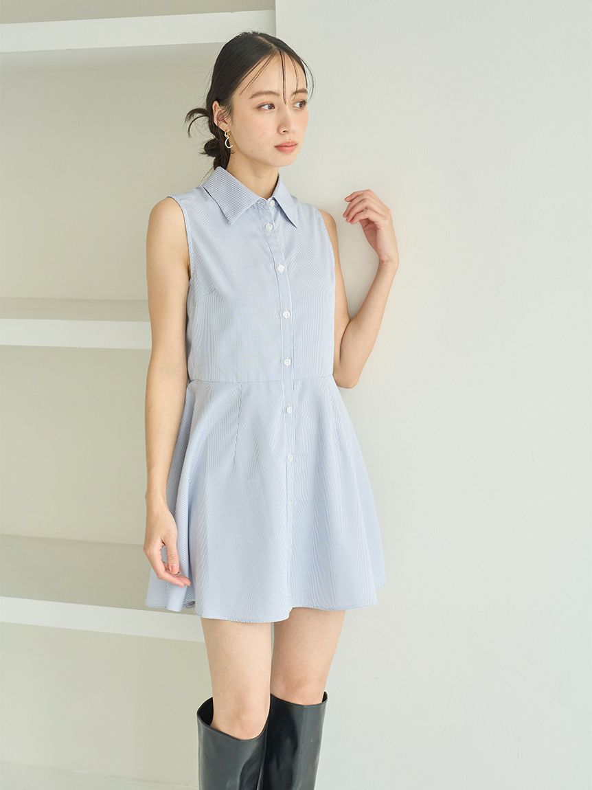 SNIDEL「シャツレイヤードニットチュニック」|チュニック|