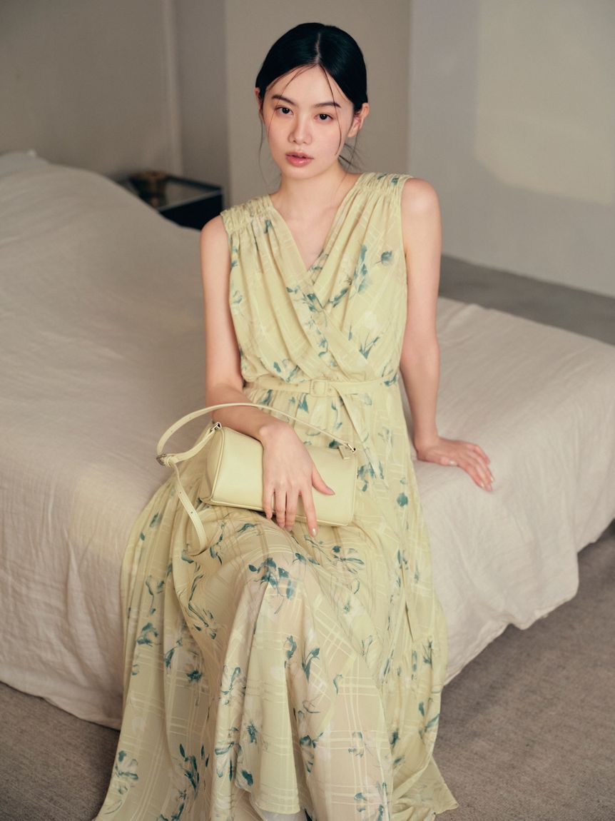 FRAY I.D「フラワープリントカシュクールワンピース／接触冷感」|ワンピース|YEL