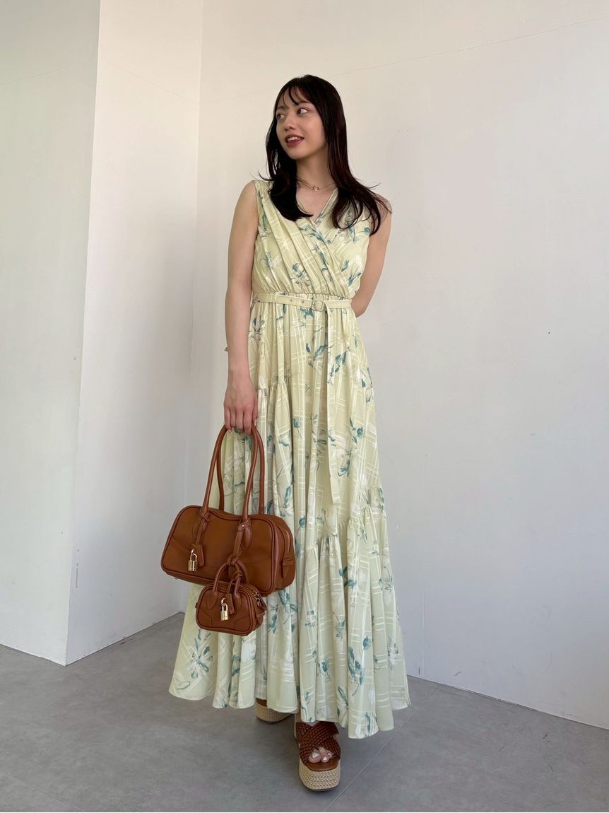 FRAY I.D「フラワープリントカシュクールワンピース／接触冷感」|ワンピース|