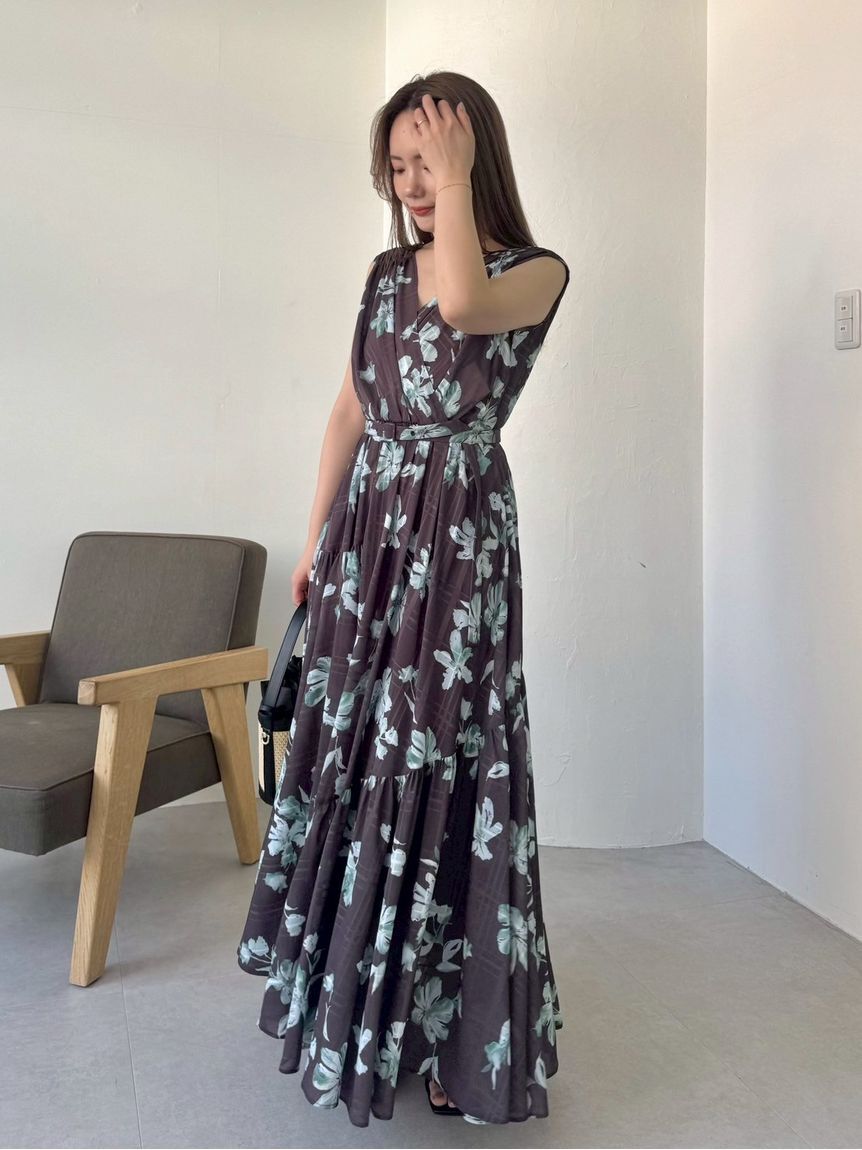 FRAY I.D「フラワープリントカシュクールワンピース／接触冷感」|ワンピース|