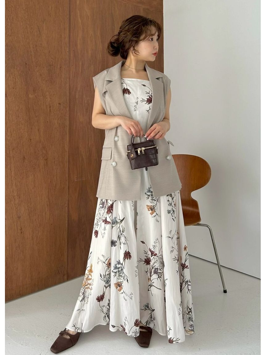 FRAY I.D「【00サイズ】ボタニカルプリントキャミソールワンピース／ウォッシャブル」|ワンピース|