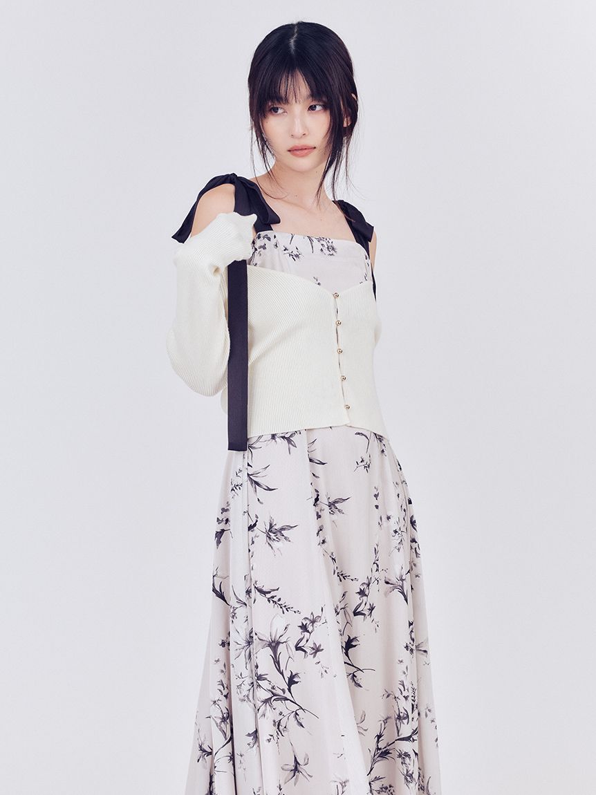 限定カラー・00サイズ】リボンディテールフローラルワンピース（FRAY