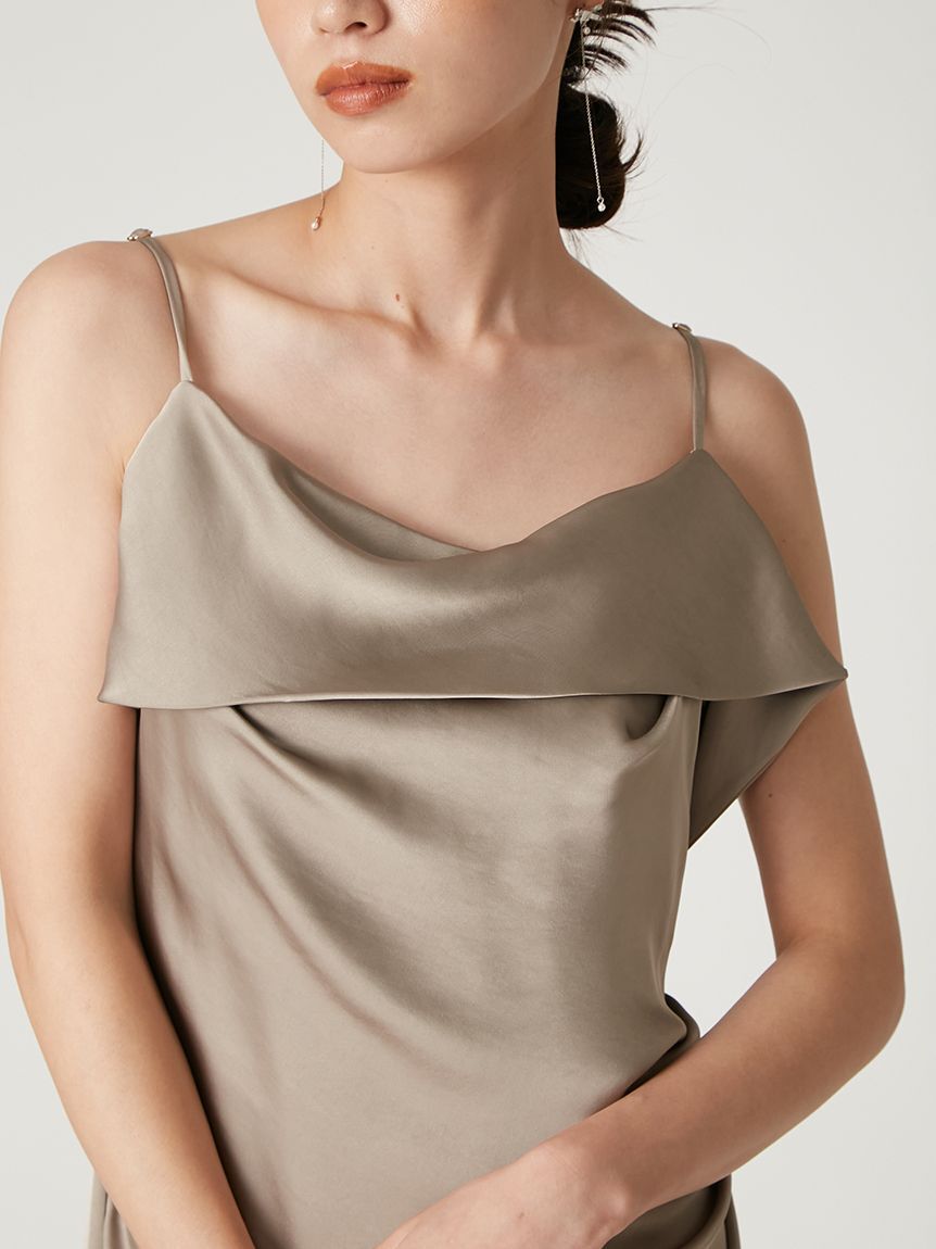 FRAY I.D「【限定カラー】ドレープサテンキャミソールワンピース」|ワンピース|