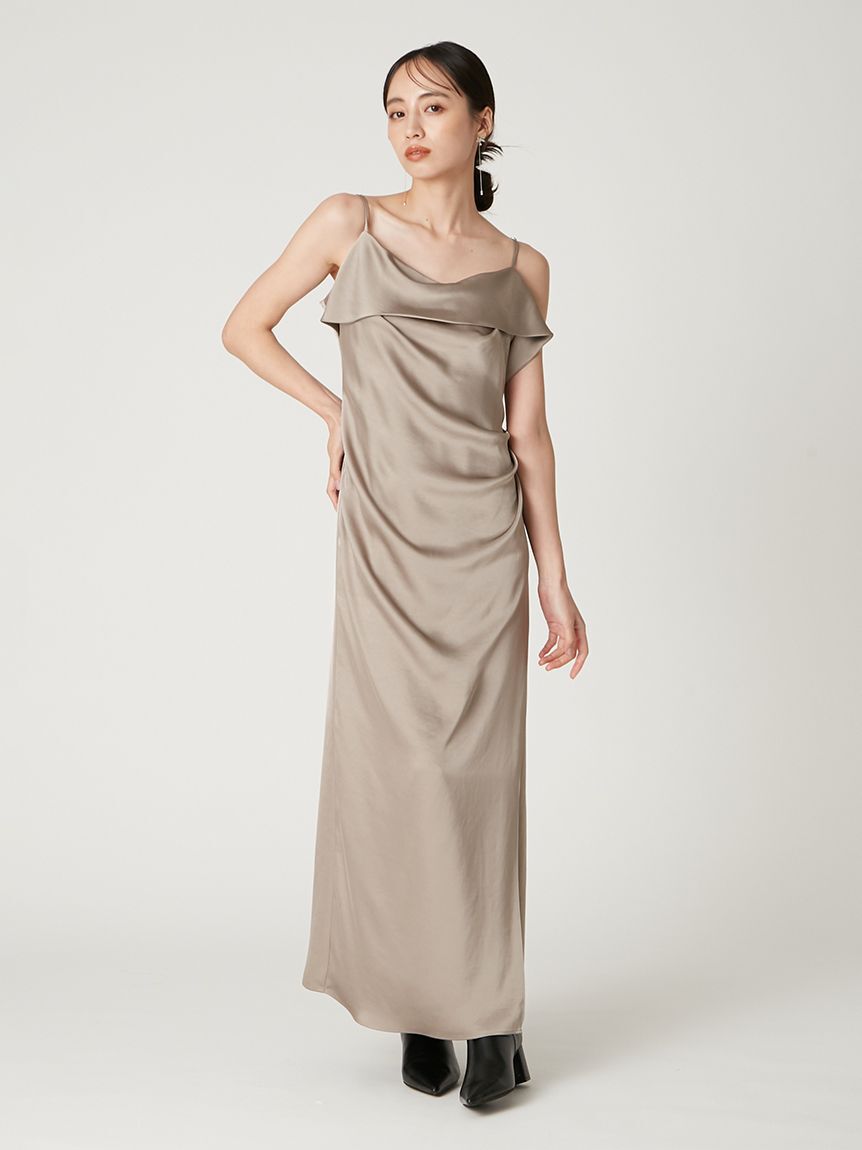 FRAY I.D「【限定カラー】ドレープサテンキャミソールワンピース」|ワンピース|