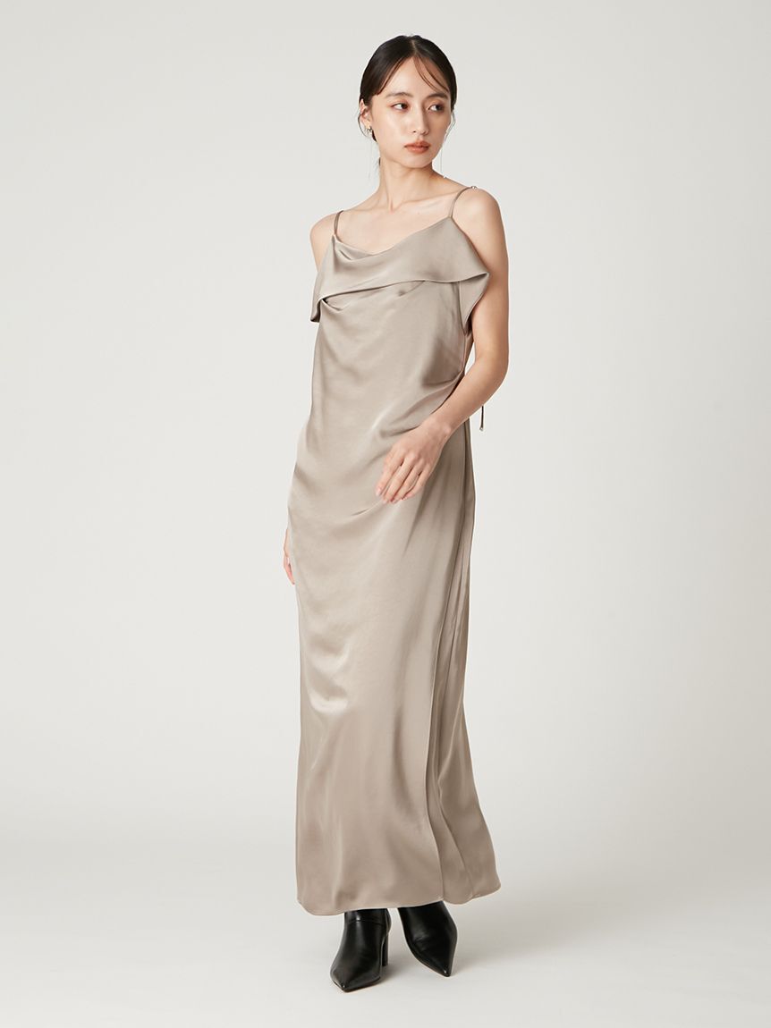 FRAY I.D「【限定カラー】ドレープサテンキャミソールワンピース」|ワンピース|