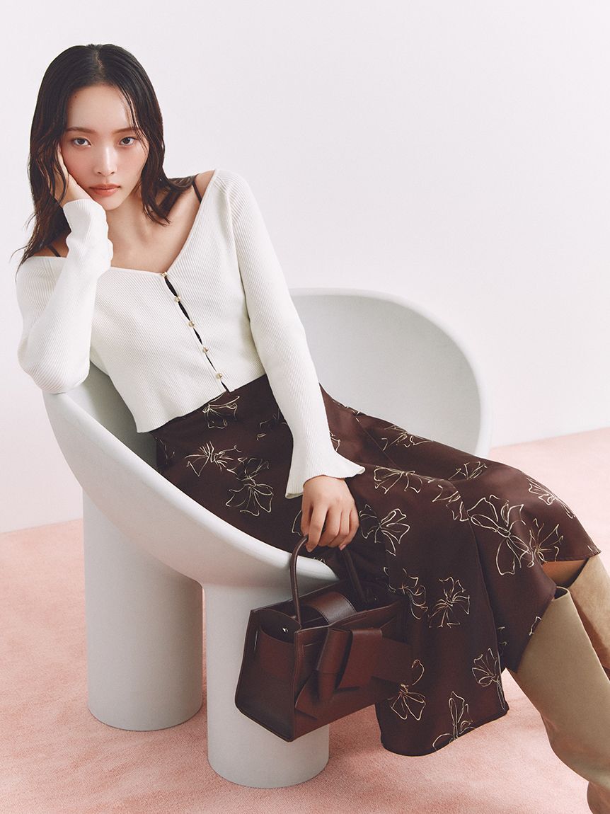 FRAY I.D「【限定カラー】ドレープサテンキャミソールワンピース」|ワンピース|