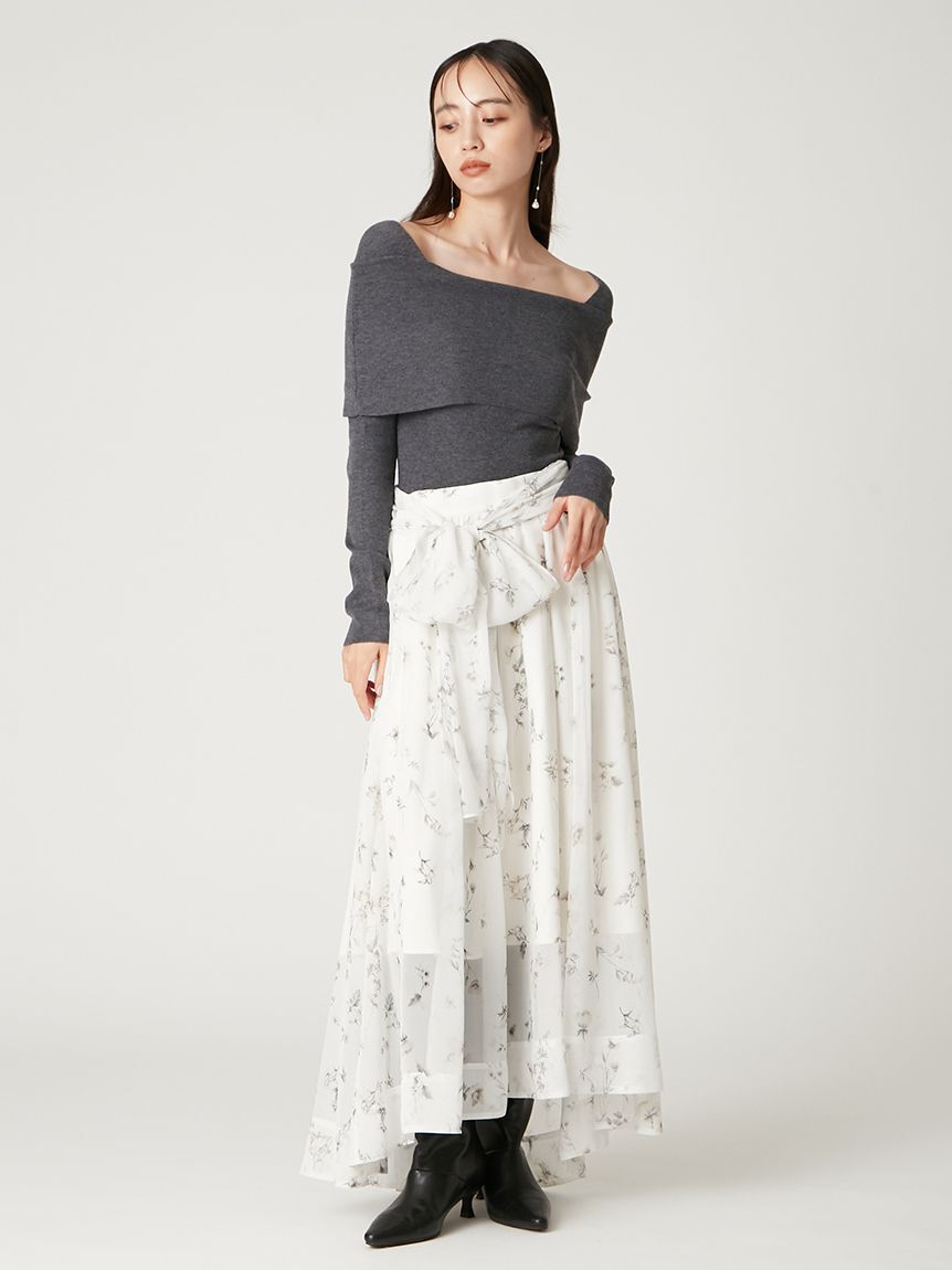 FRAY I.D「ウールシルクブレンドオフショルニット」|ニット・セーター|