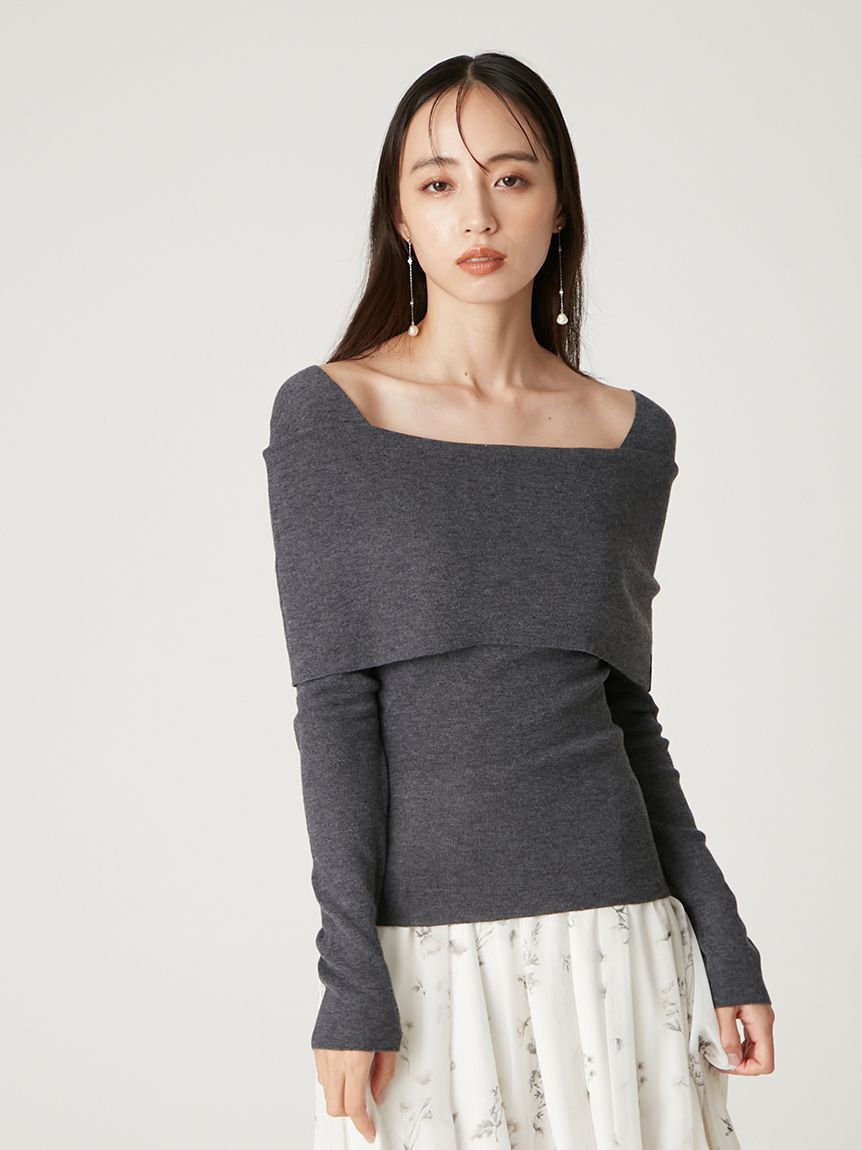 FRAY I.D「ウールシルクブレンドオフショルニット」|ニット・セーター|