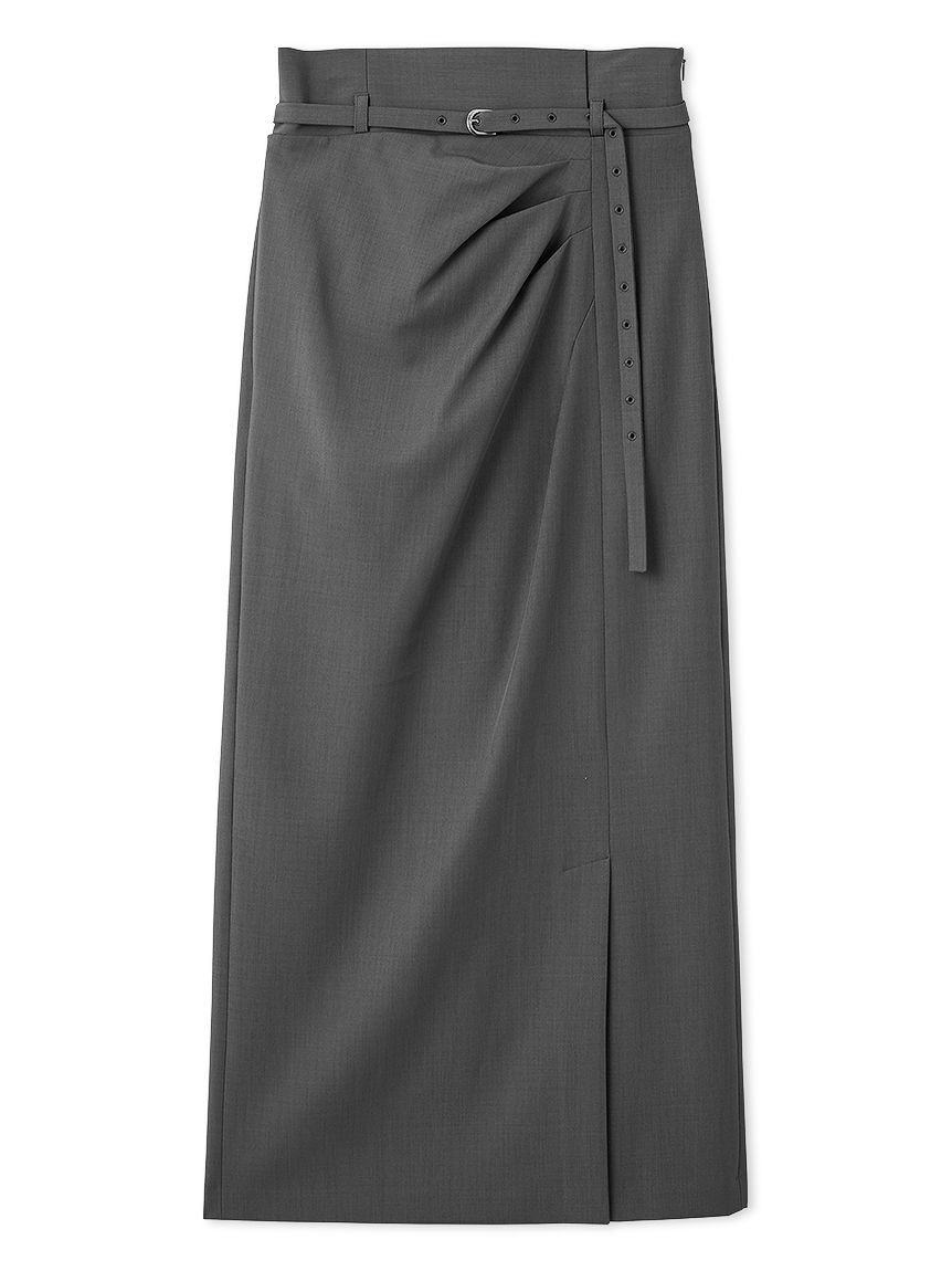 FRAY I.D「ベルト付きタックデザインストレートスカート」|スカート|