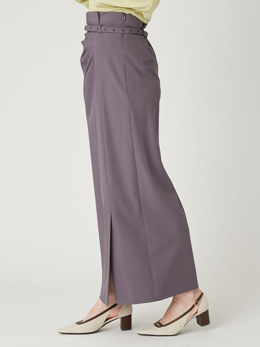 FRAY I.D「ベルト付きタックデザインストレートスカート」|スカート|