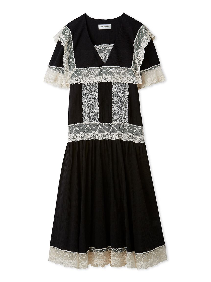 LILY BROWN「セーラーレーストリムワンピース」|ワンピース|