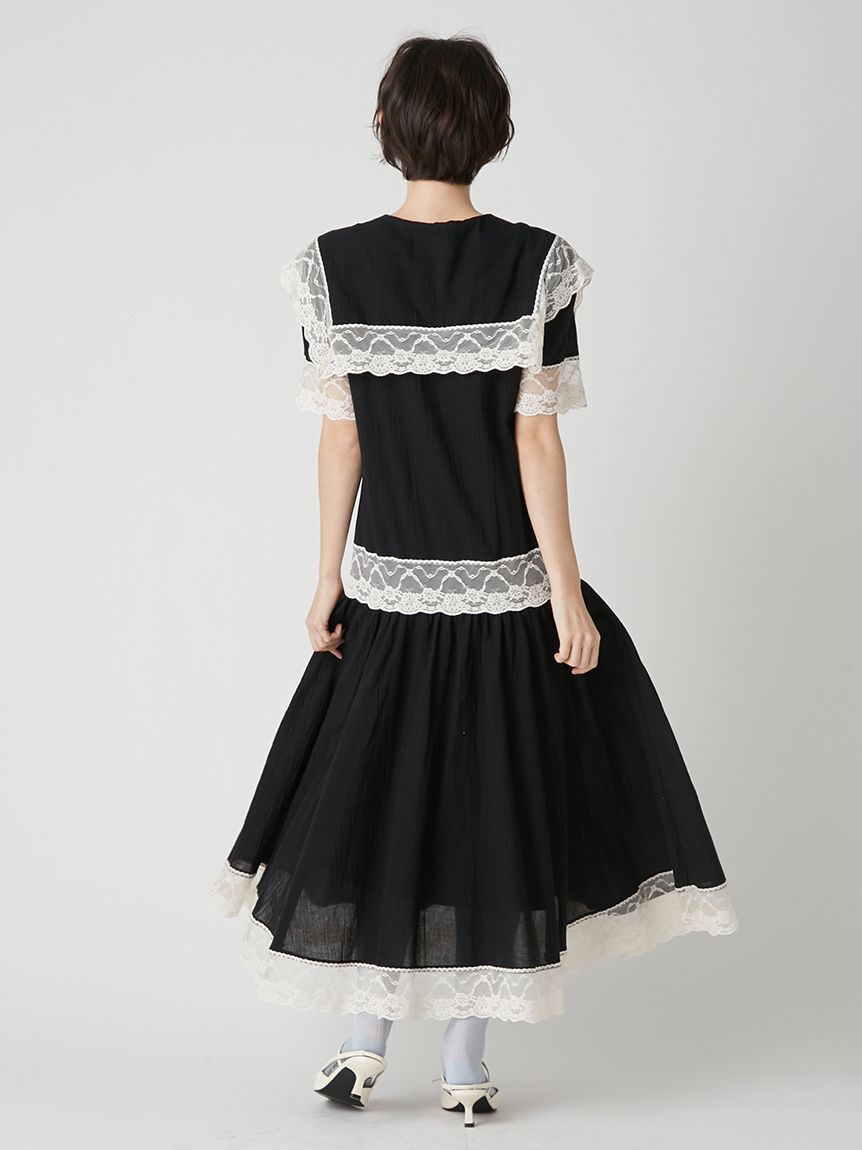 LILY BROWN「セーラーレーストリムワンピース」|ワンピース|