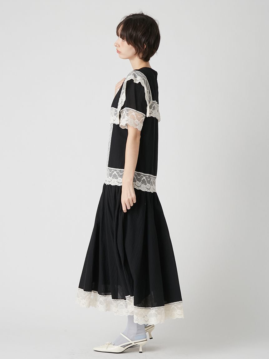 LILY BROWN「セーラーレーストリムワンピース」|ワンピース|