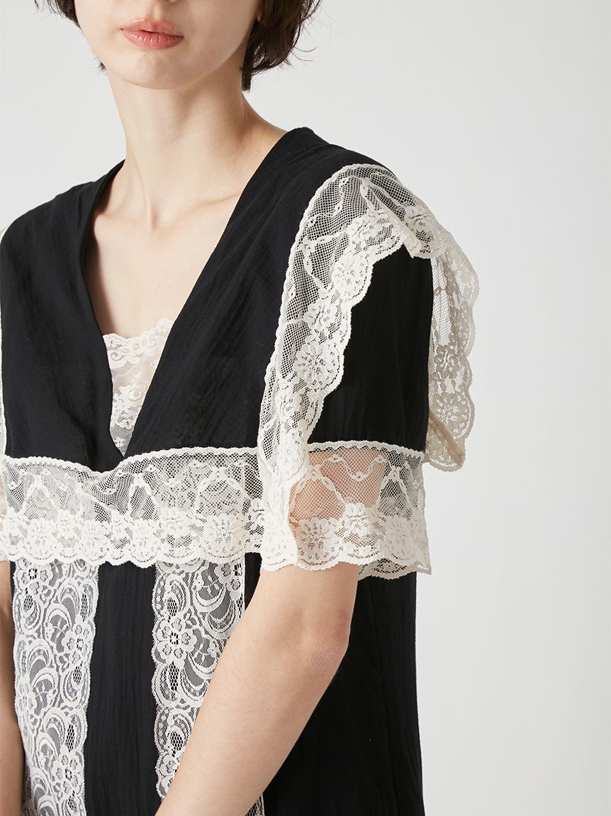 LILY BROWN「セーラーレーストリムワンピース」|ワンピース|