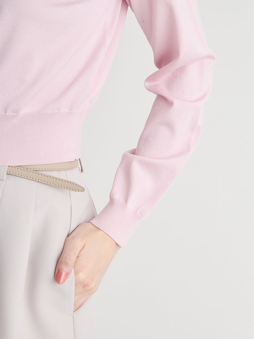 CELFORD「【UVカット】シルクブレンドビジューネックカーディガン」|カーディガン|