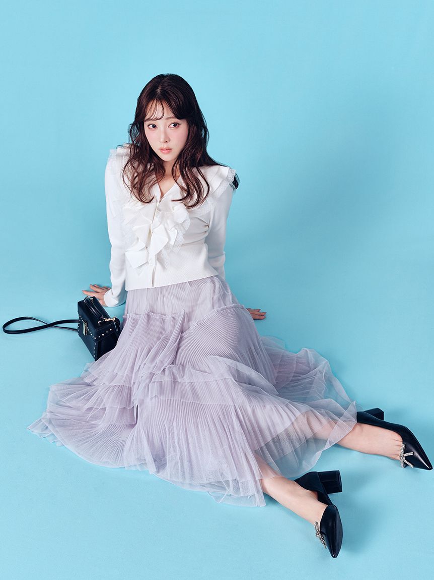 CELFORD「【UVカット】【洗える】フリルニットカーディガン」|カーディガン|