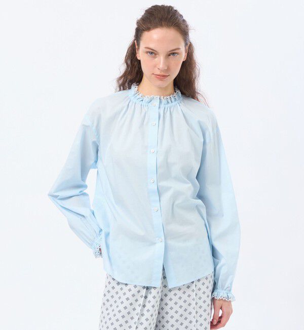MACKINTOSH PHILOSOPHY「レースコンビブラウス」|シャツ・ブラウス|ライトブルー