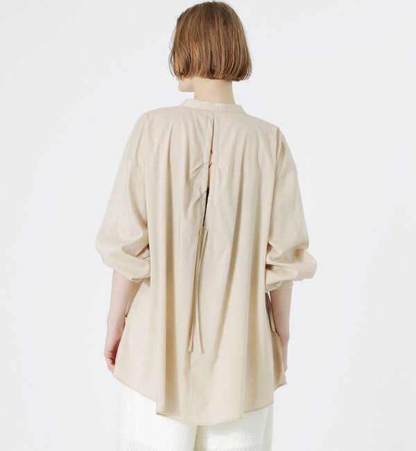  「リネンミックスギャザーブラウス」|シャツ・ブラウス|