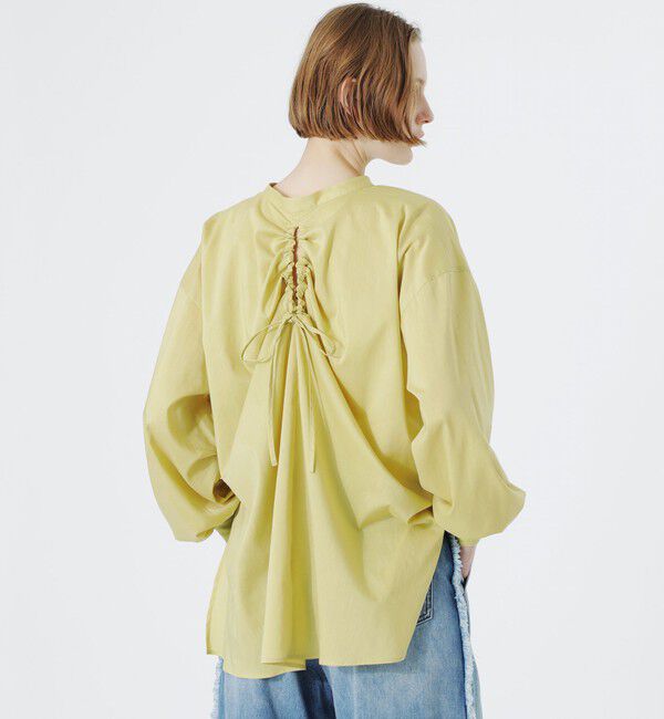  「リネンミックスギャザーブラウス」|シャツ・ブラウス|