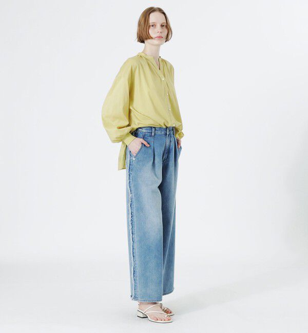  「リネンミックスギャザーブラウス」|シャツ・ブラウス|